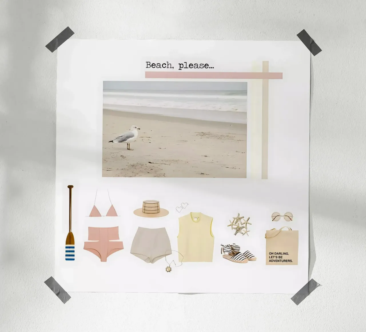 Beach please. poster met kunststof frame van TASTE OF BLISS