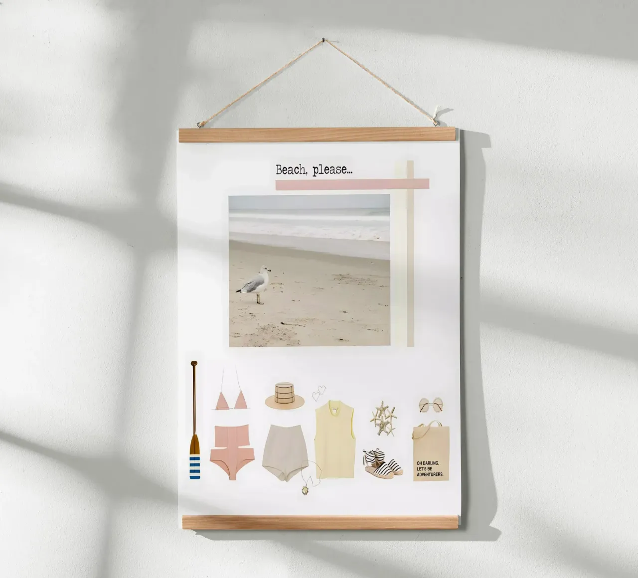 Beach please. poster met kunststof frame van TASTE OF BLISS