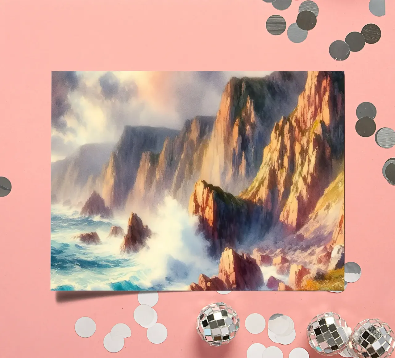 Dramatic Ocean Cliffside sticker sheet by Living Canvas