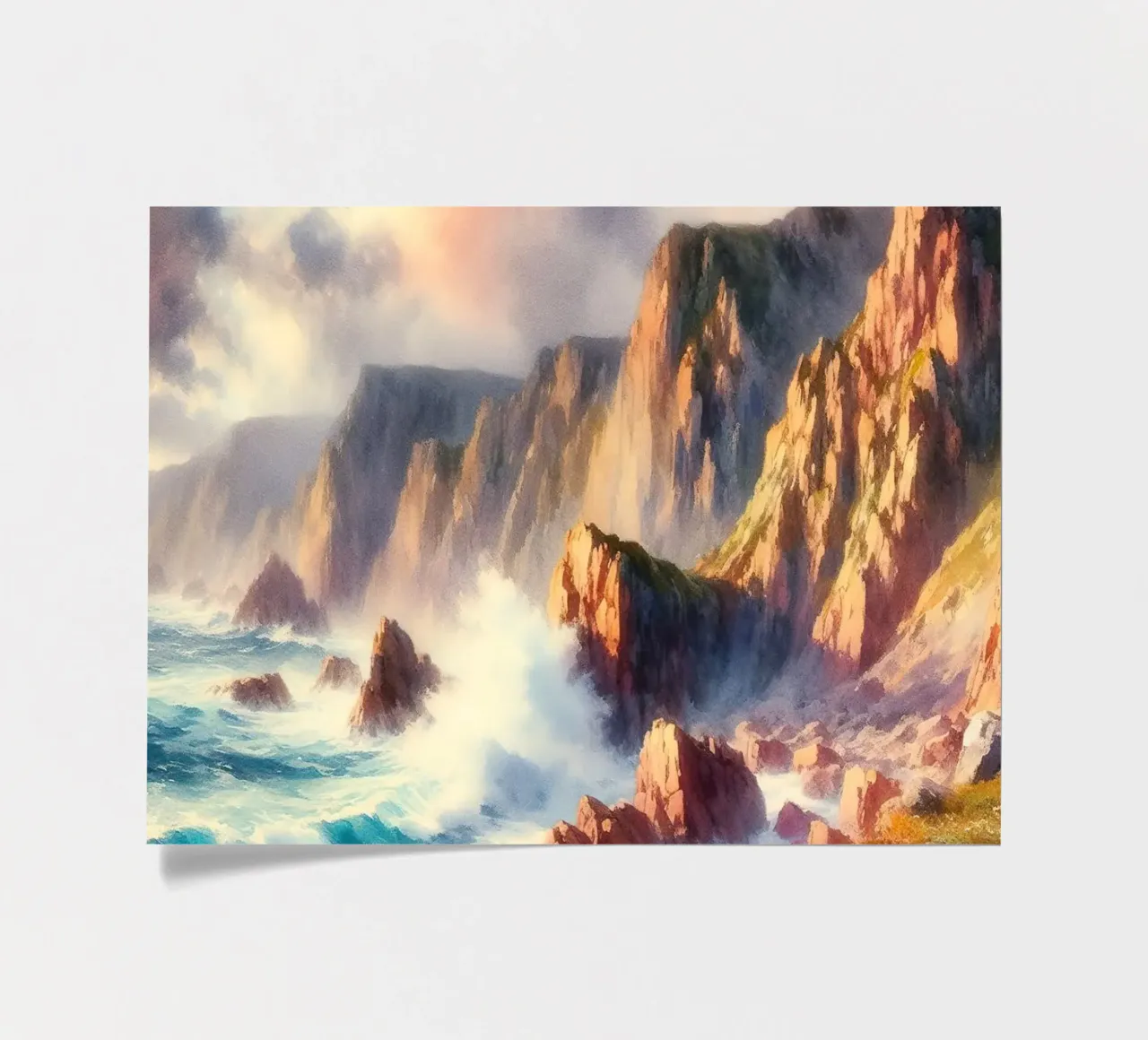 Dramatic Ocean Cliffside sticker sheet by Living Canvas