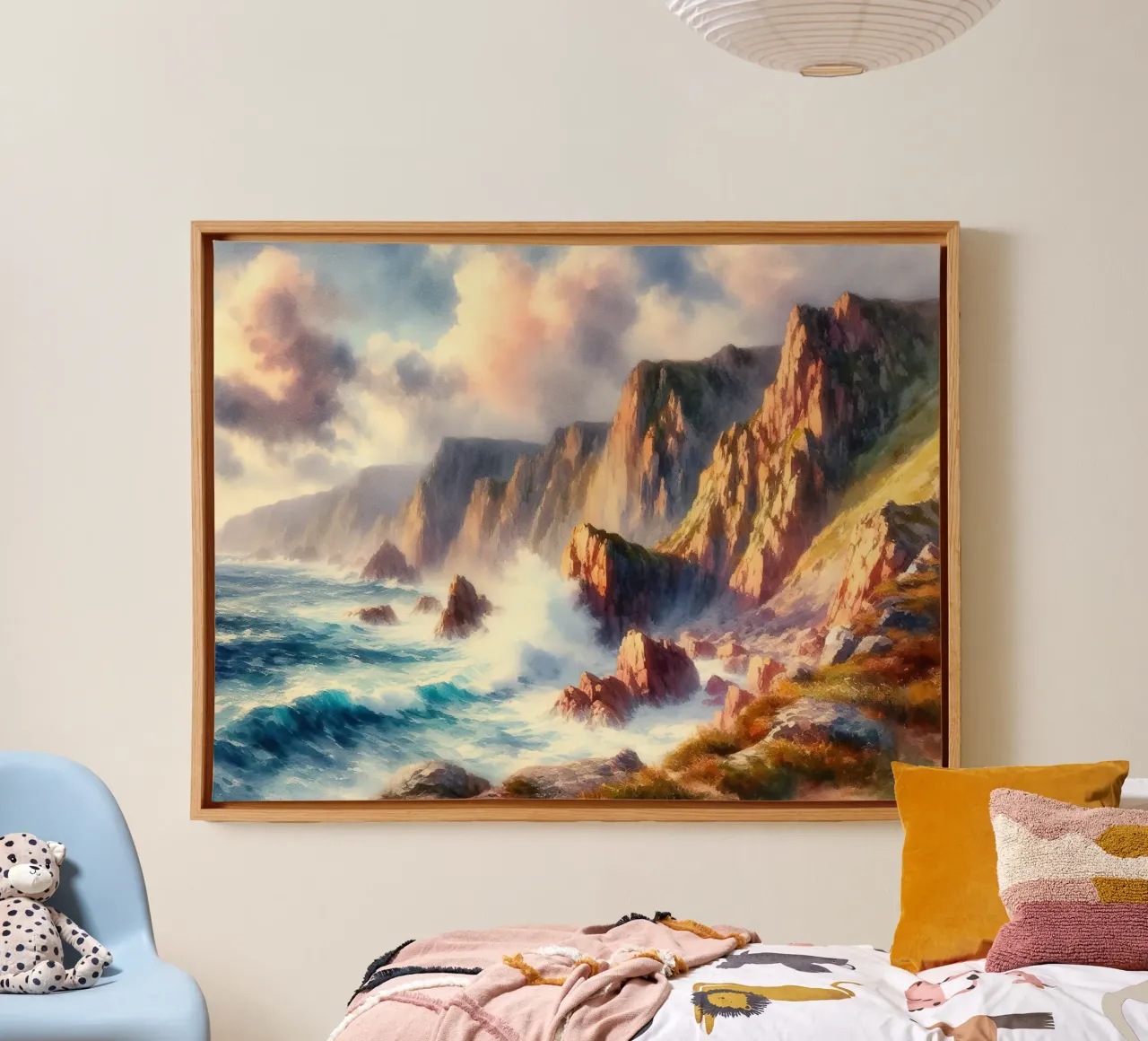 Dramatic Ocean Cliffside canvas by Living Canvas