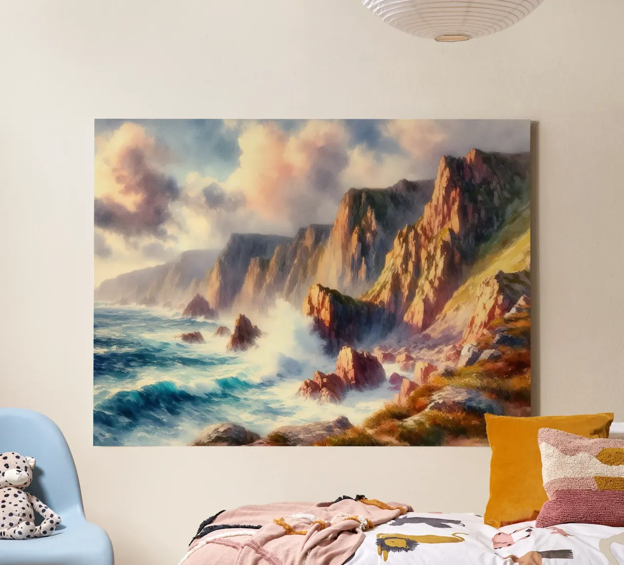 Dramatic Ocean Cliffside canvas by Living Canvas