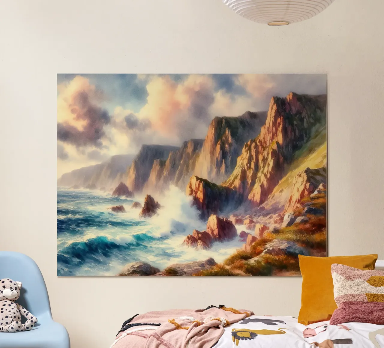 Dramatic Ocean Cliffside poster by Living Canvas