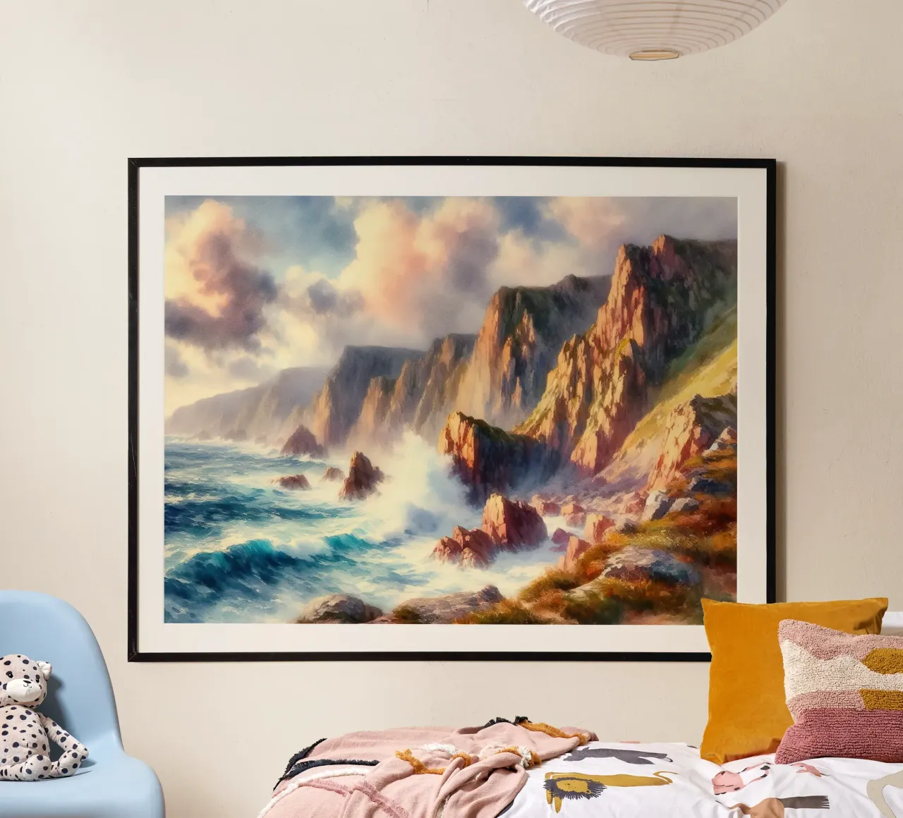 Dramatic Ocean Cliffside poster by Living Canvas