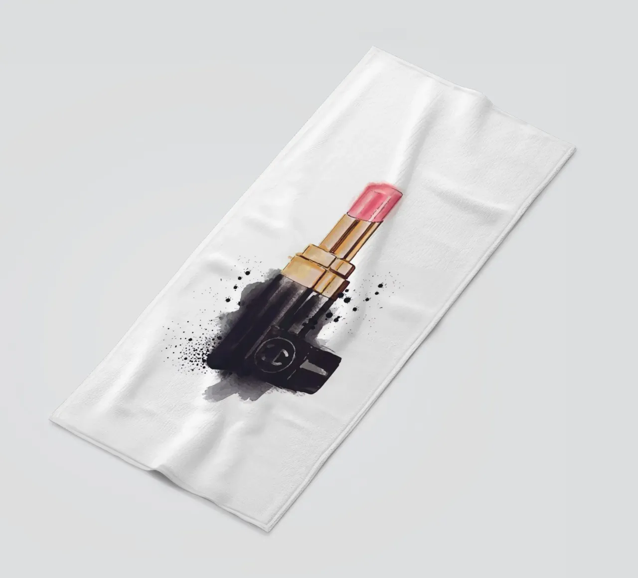 Rossetto acquerello - Elegante design di bellezza telo mare da Whole©
