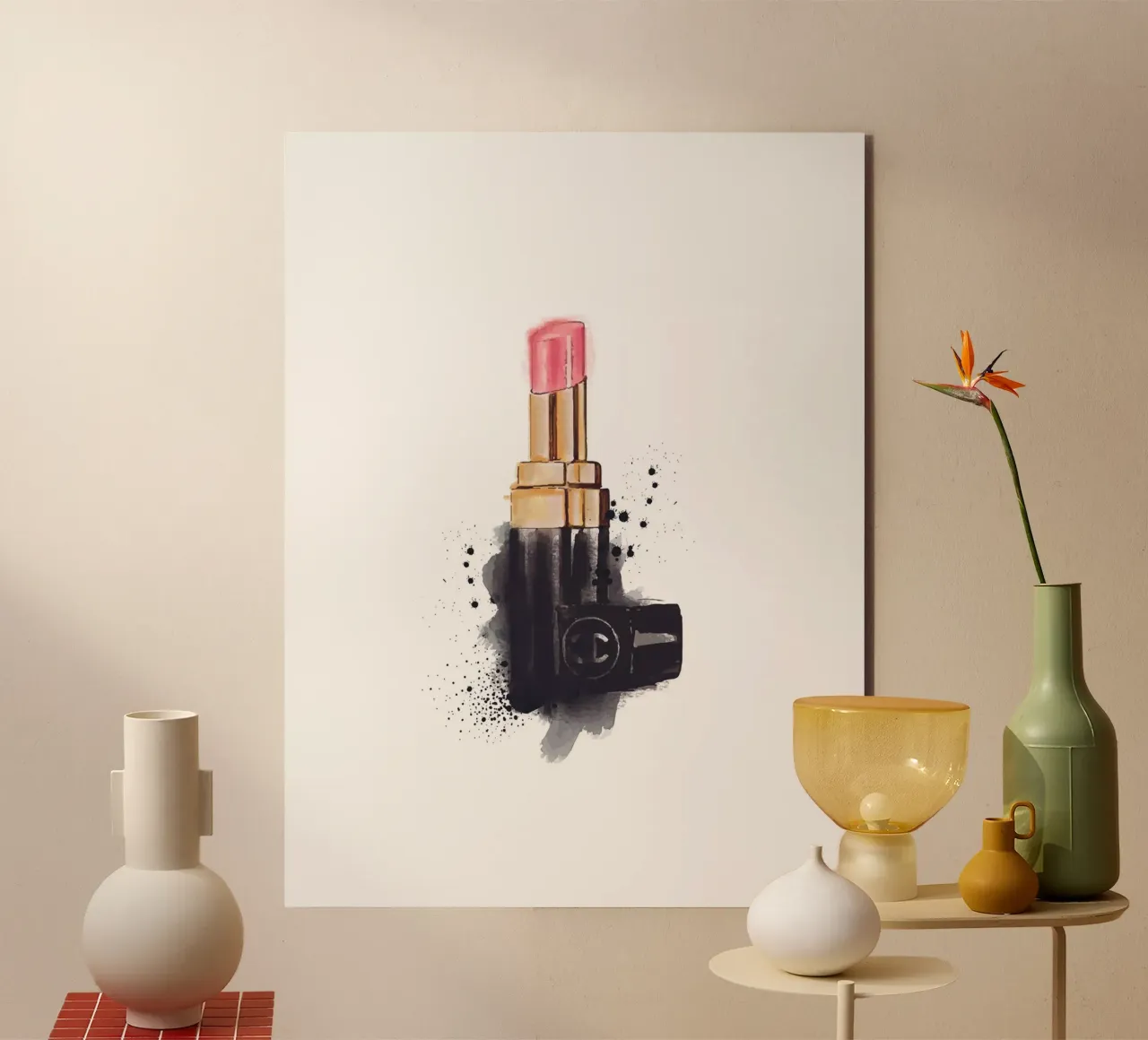 Rossetto acquerello - Elegante design di bellezza alluminio dibond da Whole©