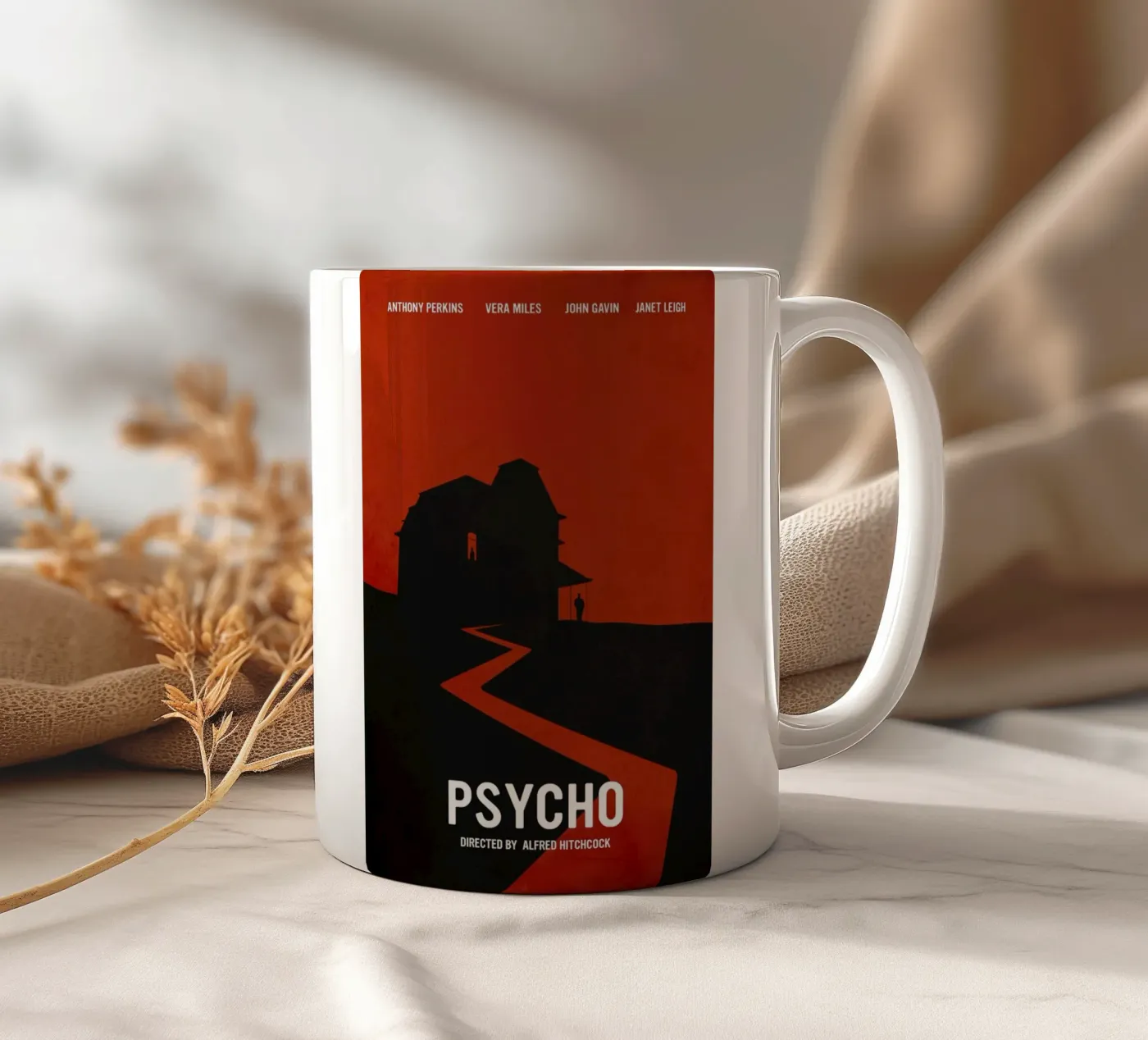 Psycho ceramic mug by Calm The Ham