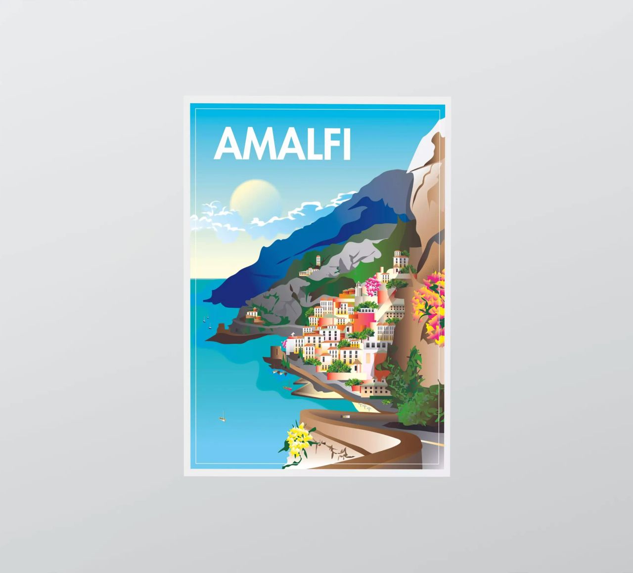 Amalfiküste-Szene Sticker von Charnwood Prints