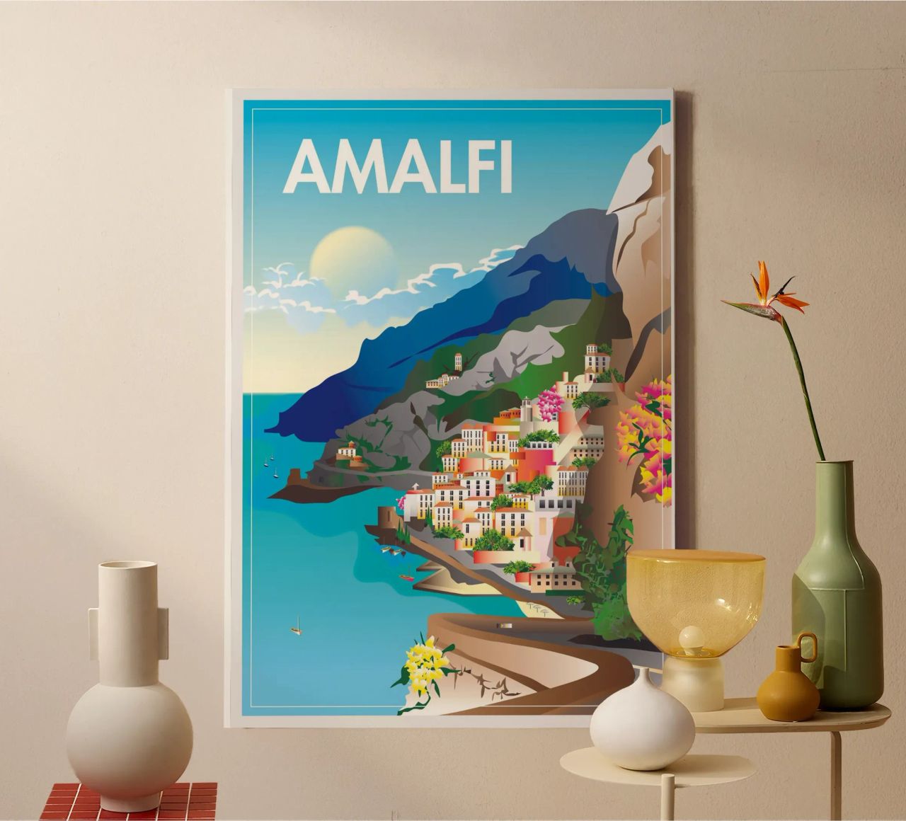 Amalfiküste-Szene Leinwand von Charnwood Prints
