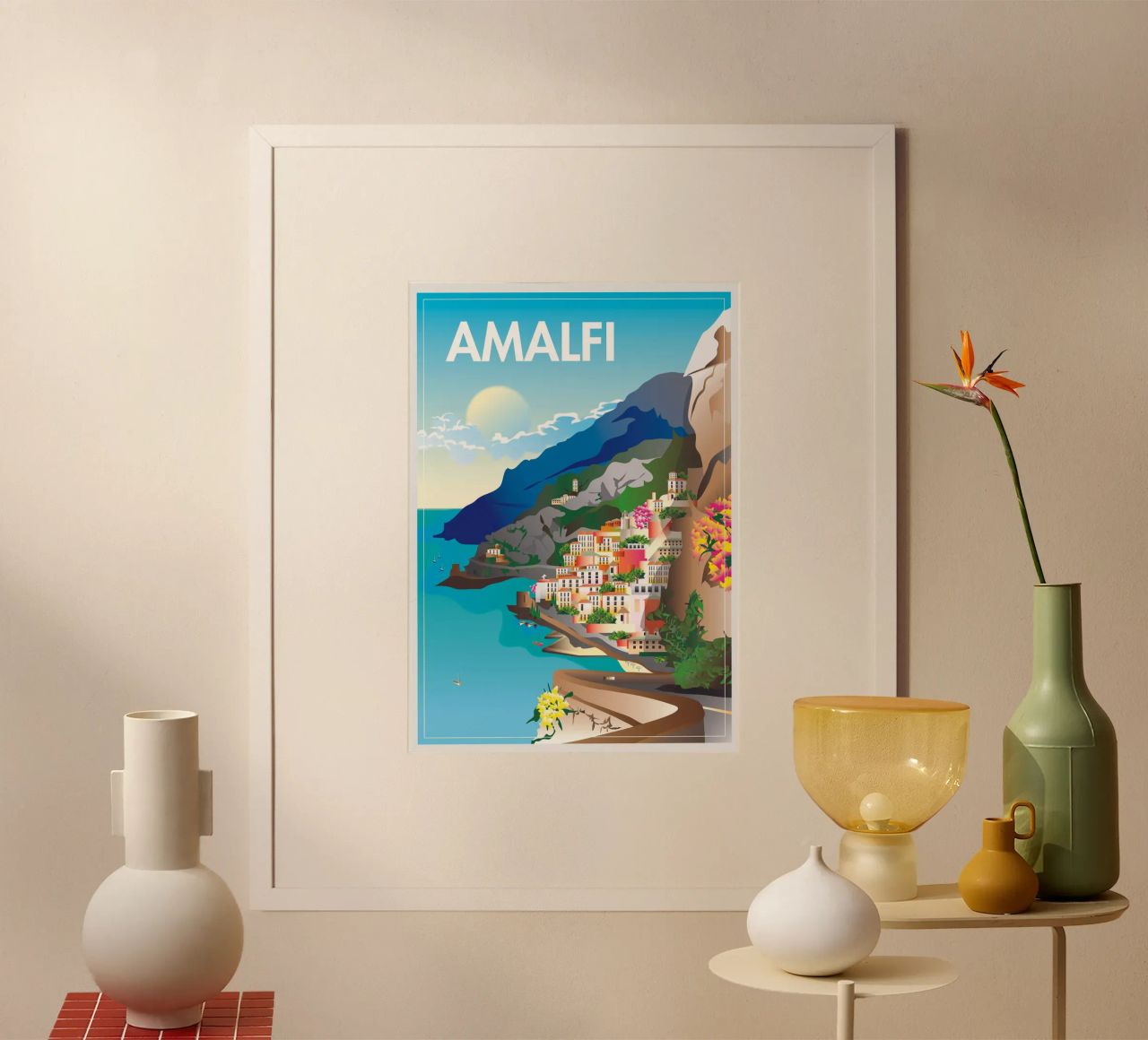 Amalfiküste-Szene Poster von Charnwood Prints