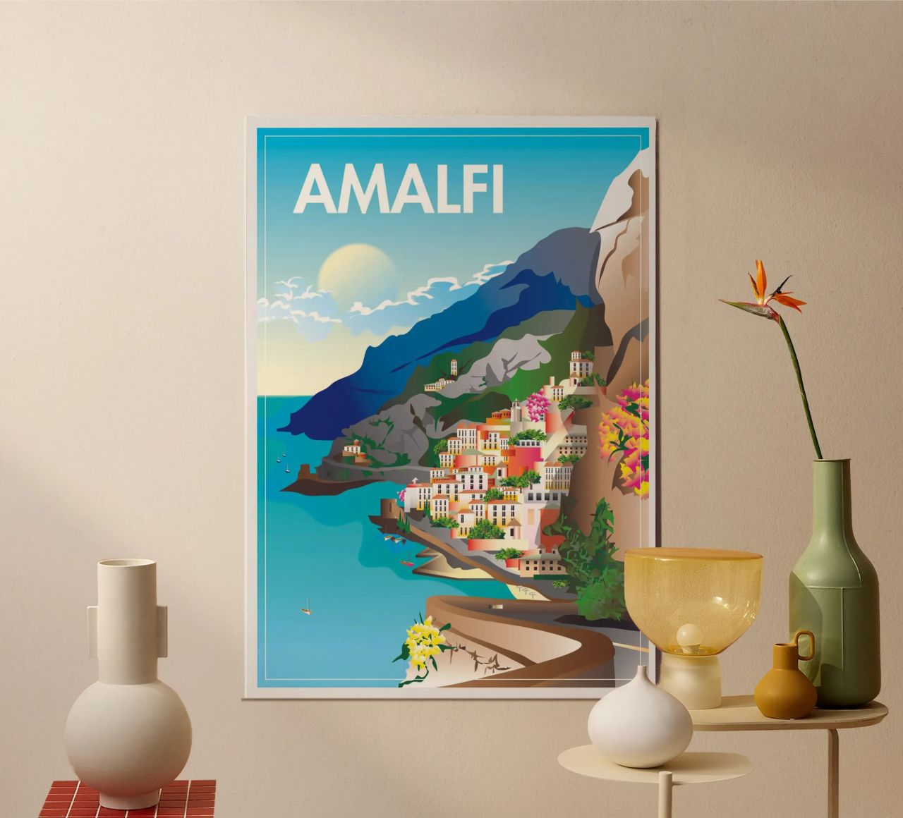 Amalfiküste-Szene Poster von Charnwood Prints