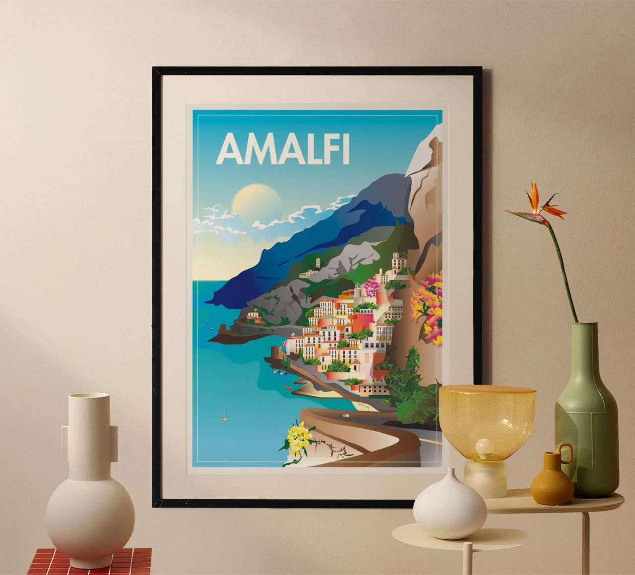 Amalfiküste-Szene Poster von Charnwood Prints