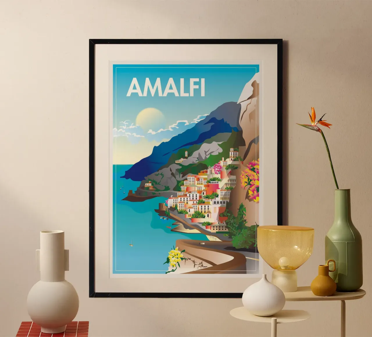 Amalfi Coast Scene poster by Charnwood Prints