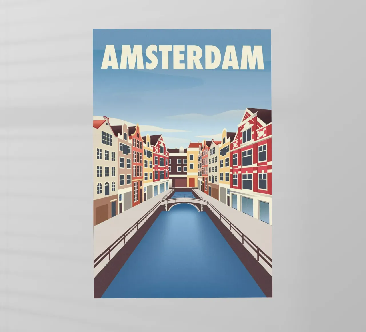 Scena del canale di Amsterdam pellicola backlit da Charnwood Prints