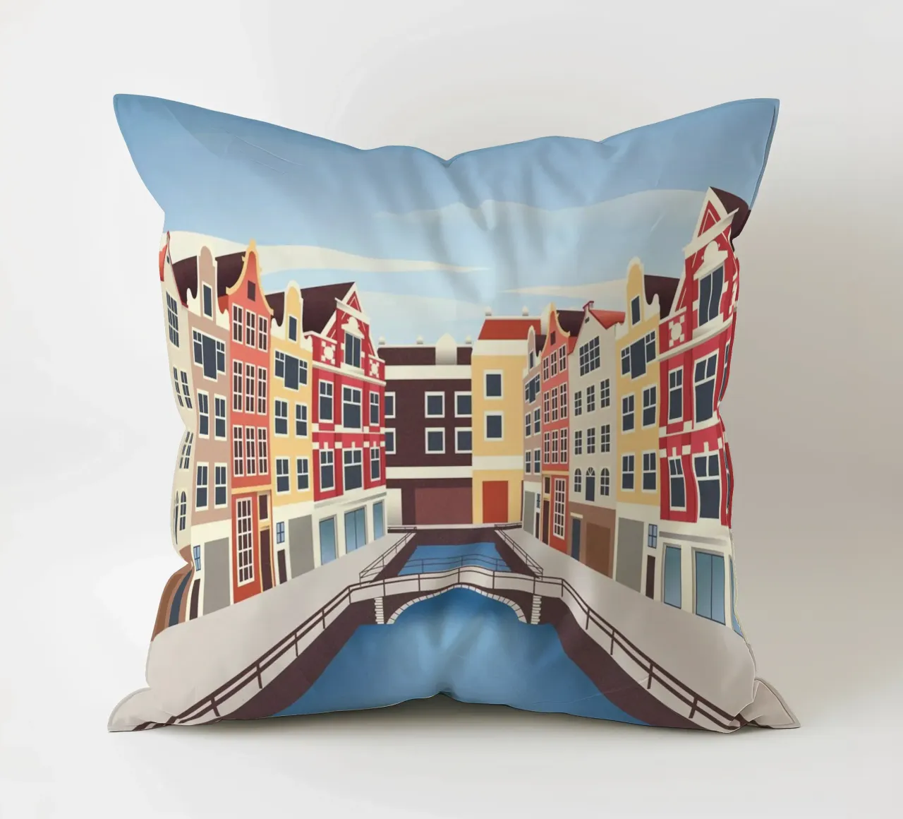 Scena del canale di Amsterdam cuscino da Charnwood Prints