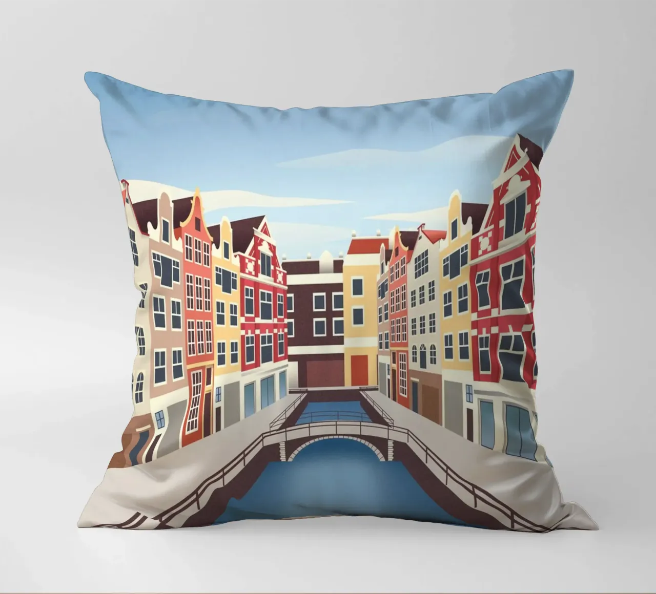Scena del canale di Amsterdam cuscino da Charnwood Prints
