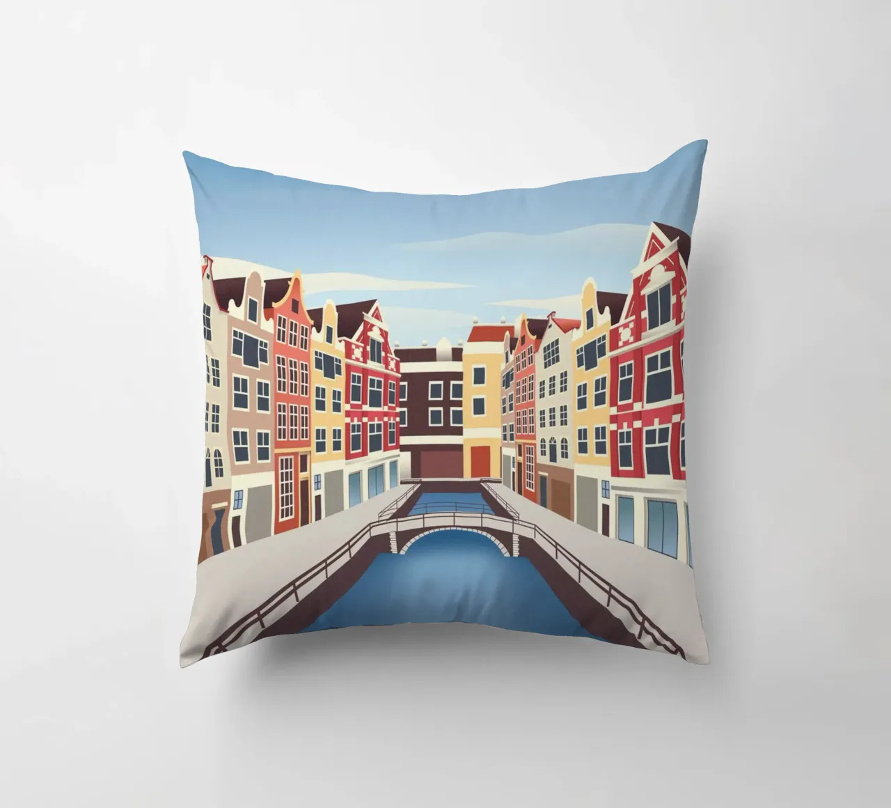Scena del canale di Amsterdam cuscino da Charnwood Prints