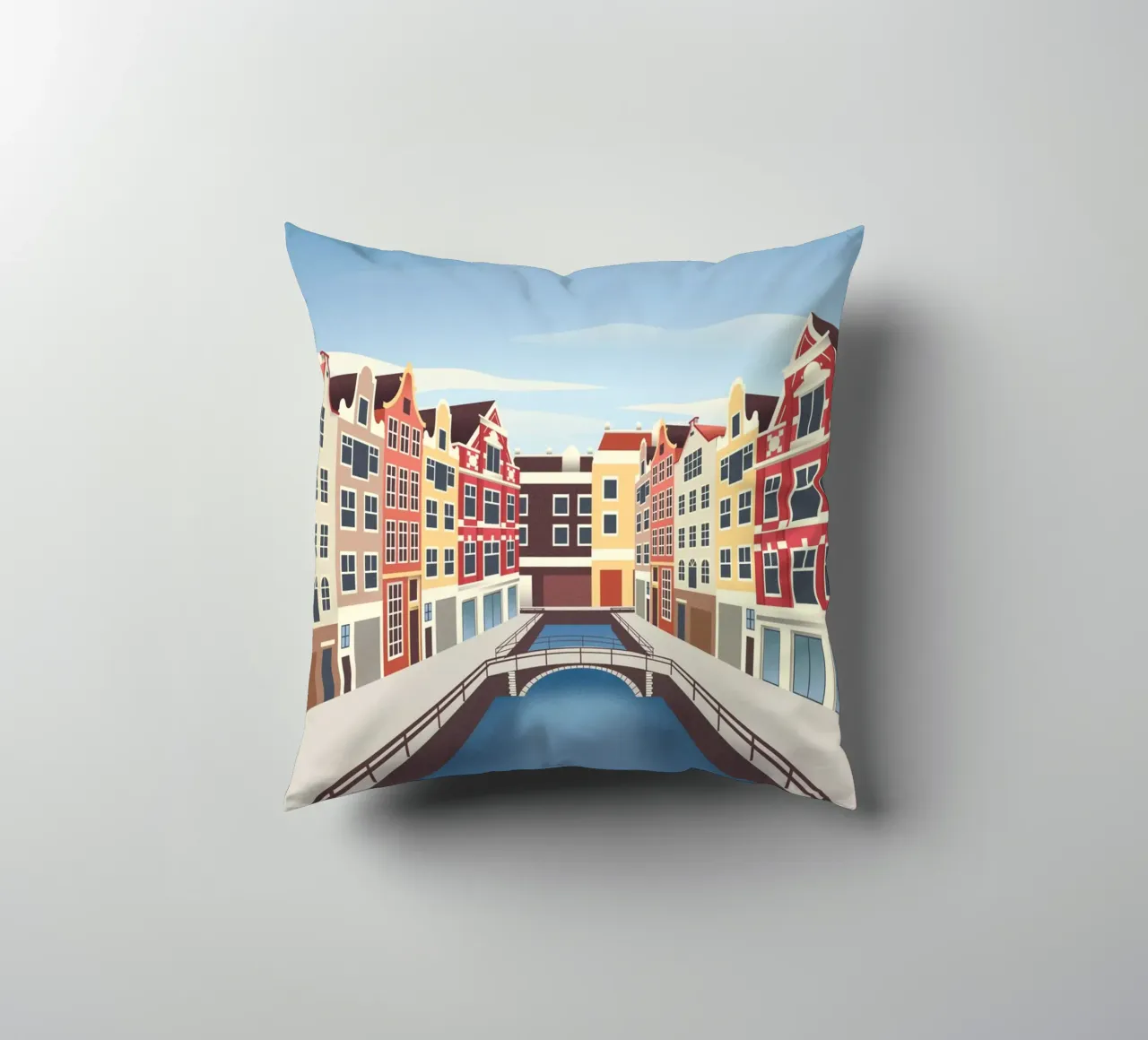 Scena del canale di Amsterdam cuscino da Charnwood Prints