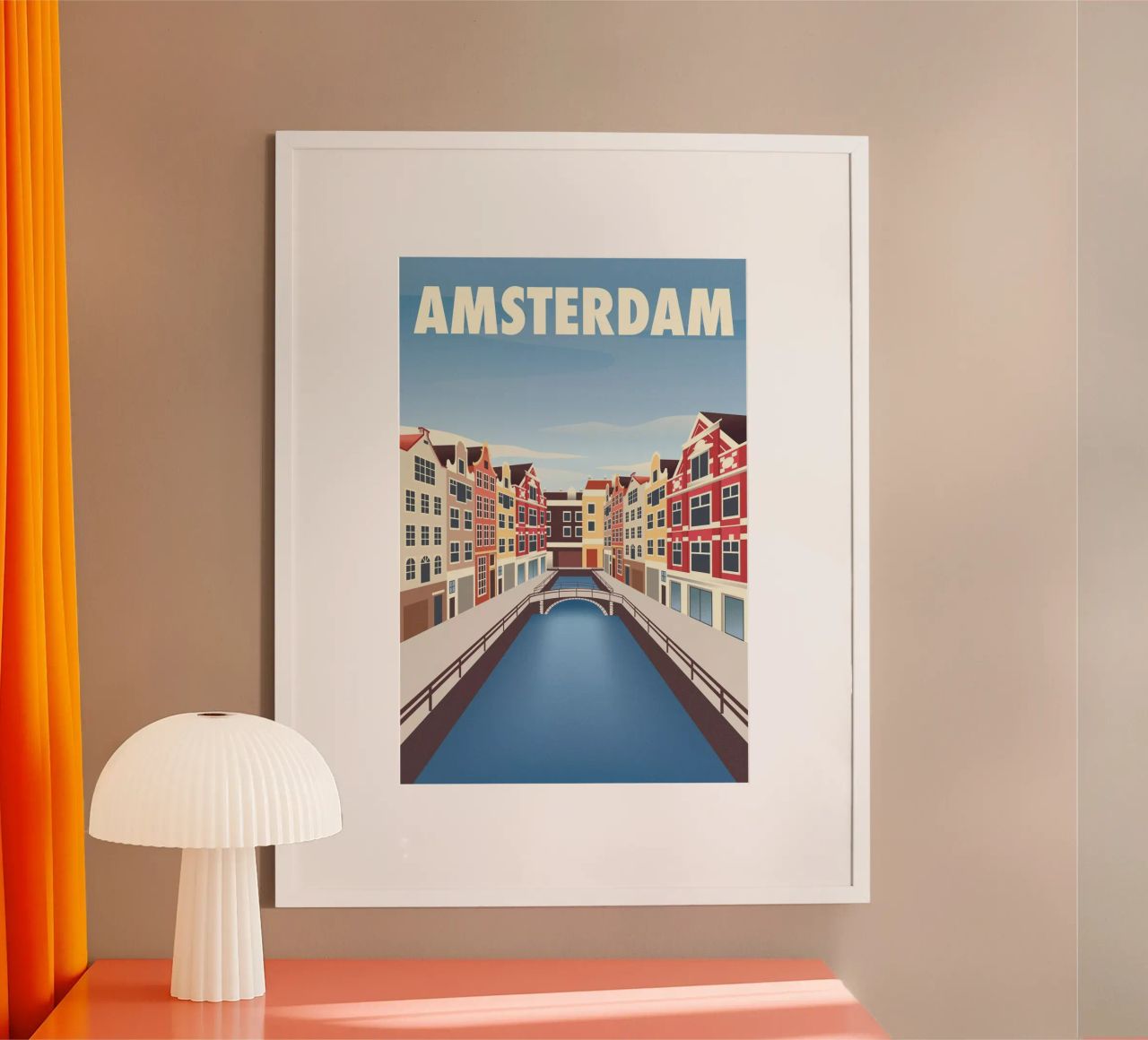 Amsterdamse grachten poster van Charnwood Prints