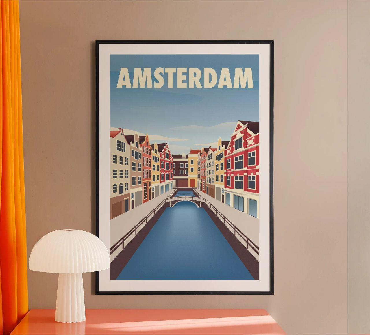 Amsterdamse grachten poster van Charnwood Prints