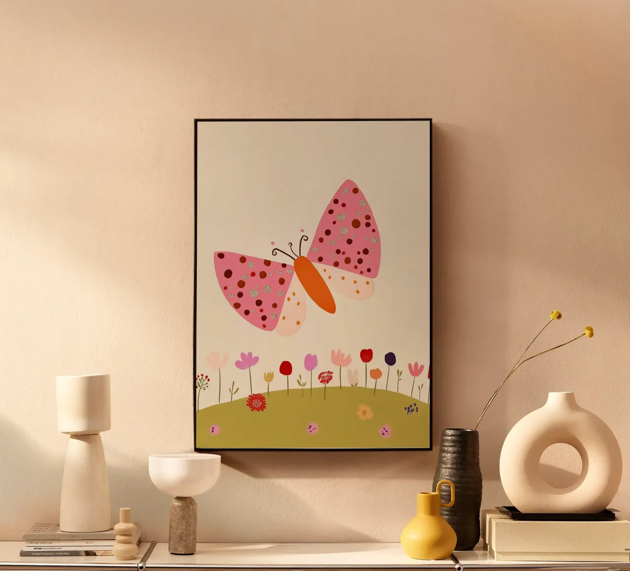 Farfalla e fiori plexiglass da Dreamy Nursery