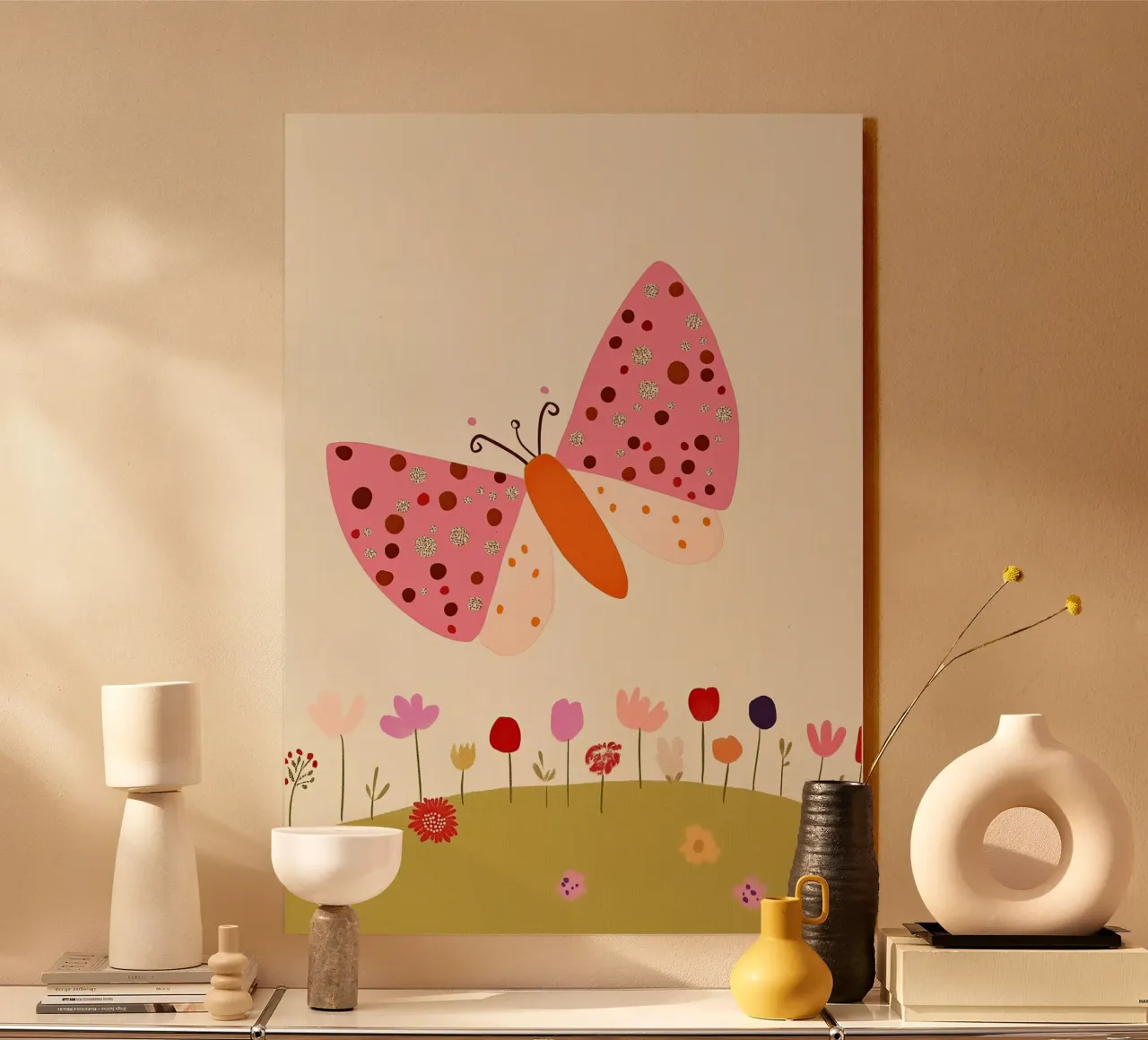 Farfalla e fiori plexiglass da Dreamy Nursery