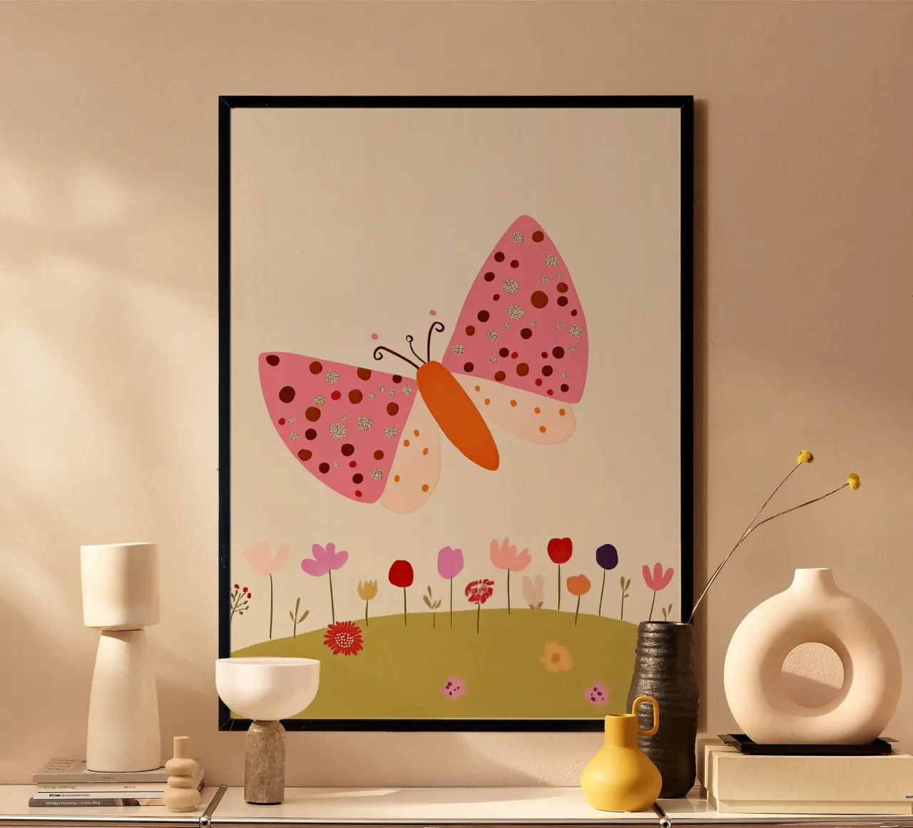 Farfalla e fiori poster da Dreamy Nursery