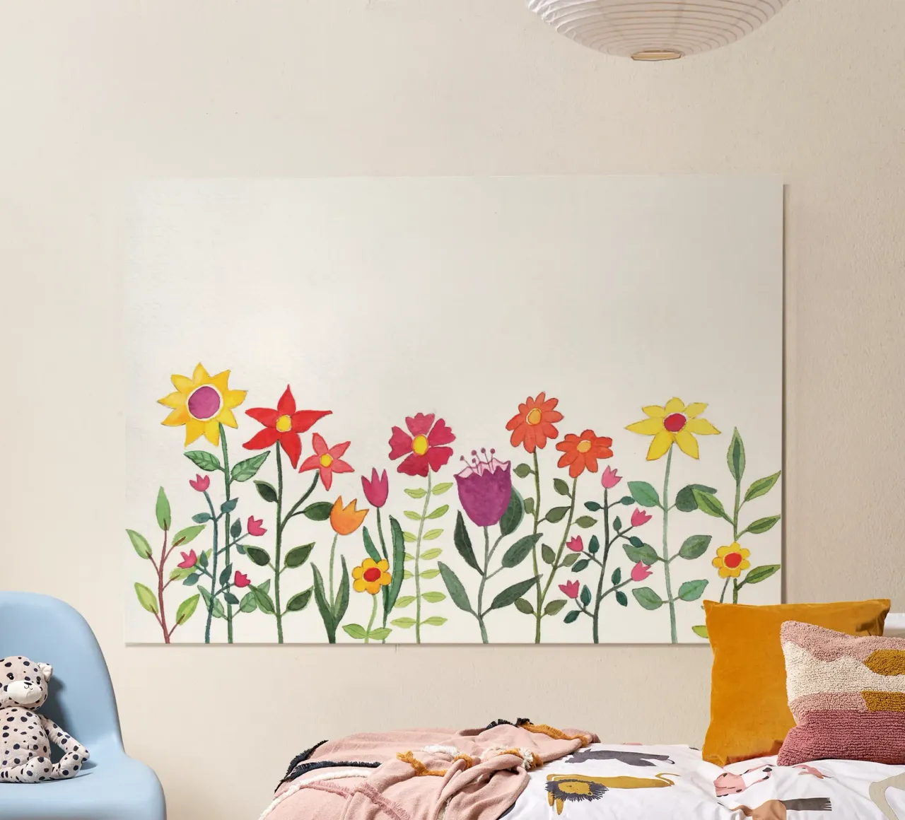 Sommerblumen poster with aluminum frame by Farbwelten