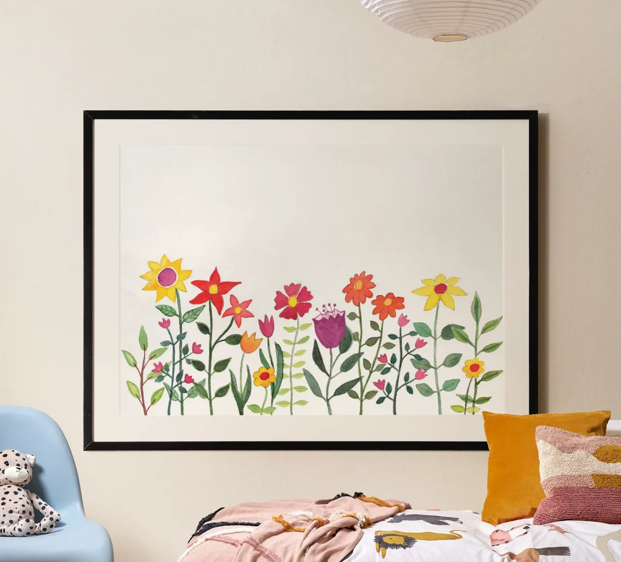 Sommerblumen poster with aluminum frame by Farbwelten