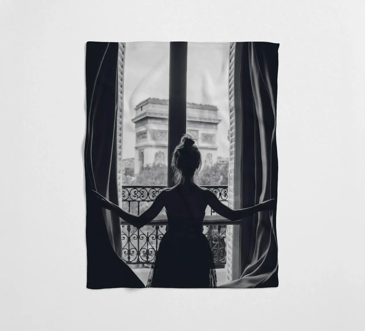 Paris View - Elegant fotokunstontwerp fleecedeken van Whole©