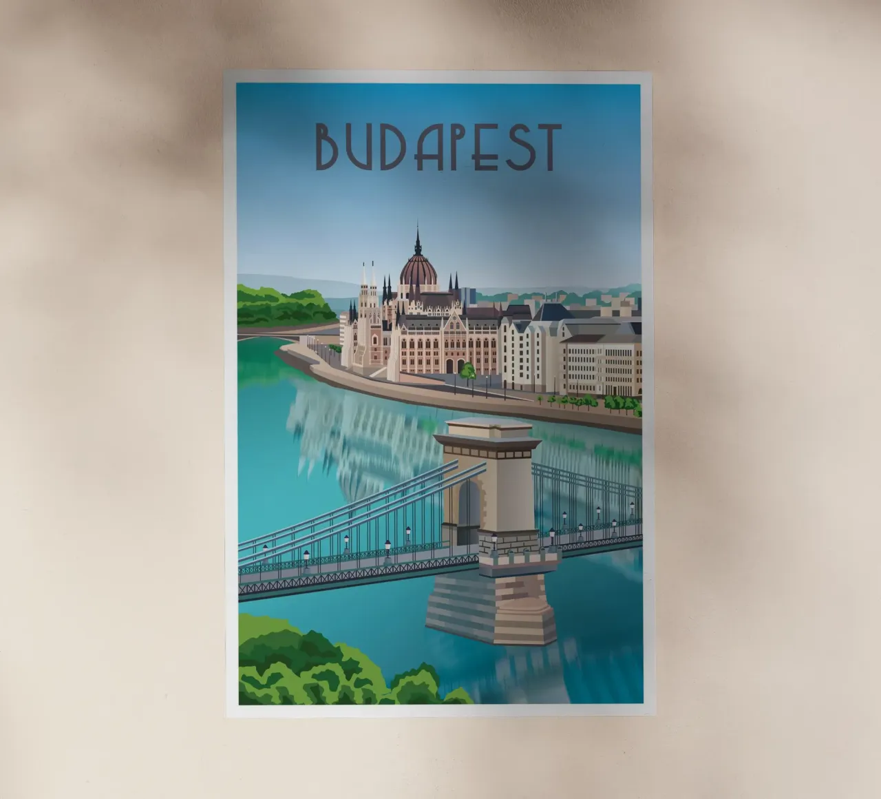 Budapest Scena del Parlamento ungherese pellicola backlit da Charnwood Prints