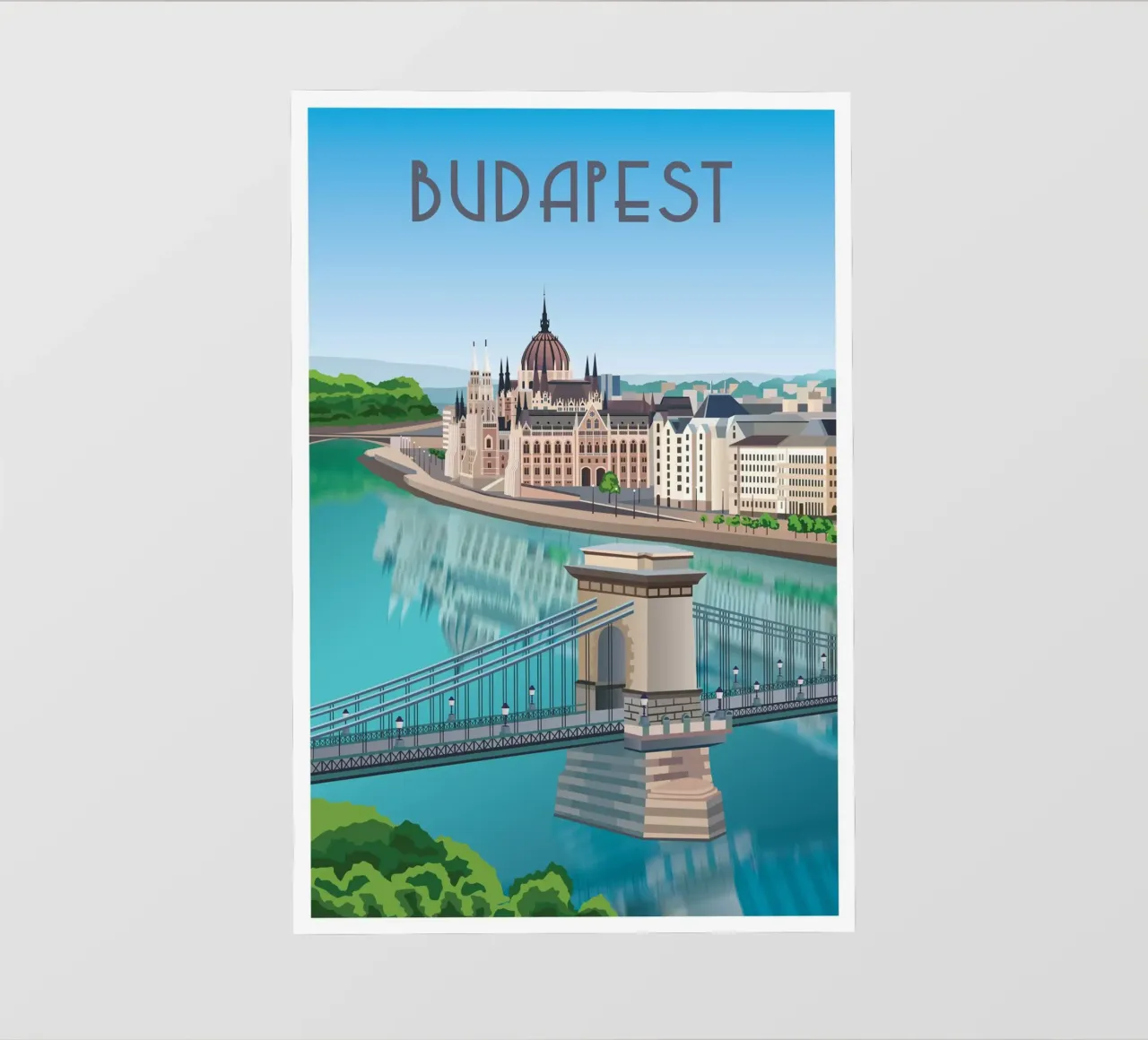 Budapest Scena del Parlamento ungherese pellicola backlit da Charnwood Prints