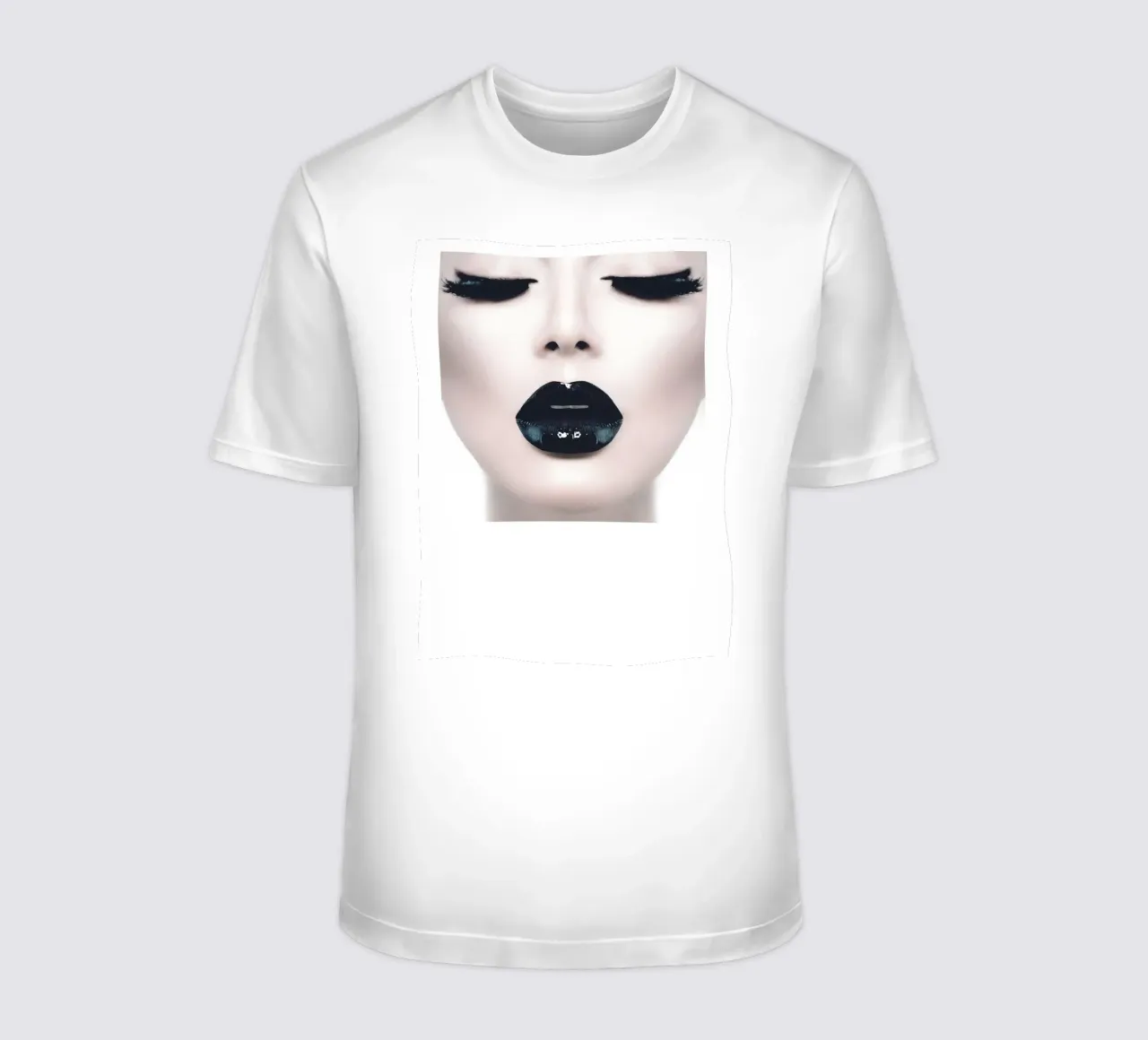 Eleganza in bianco e nero | Design moderno di lip art t-shirt da Whole©