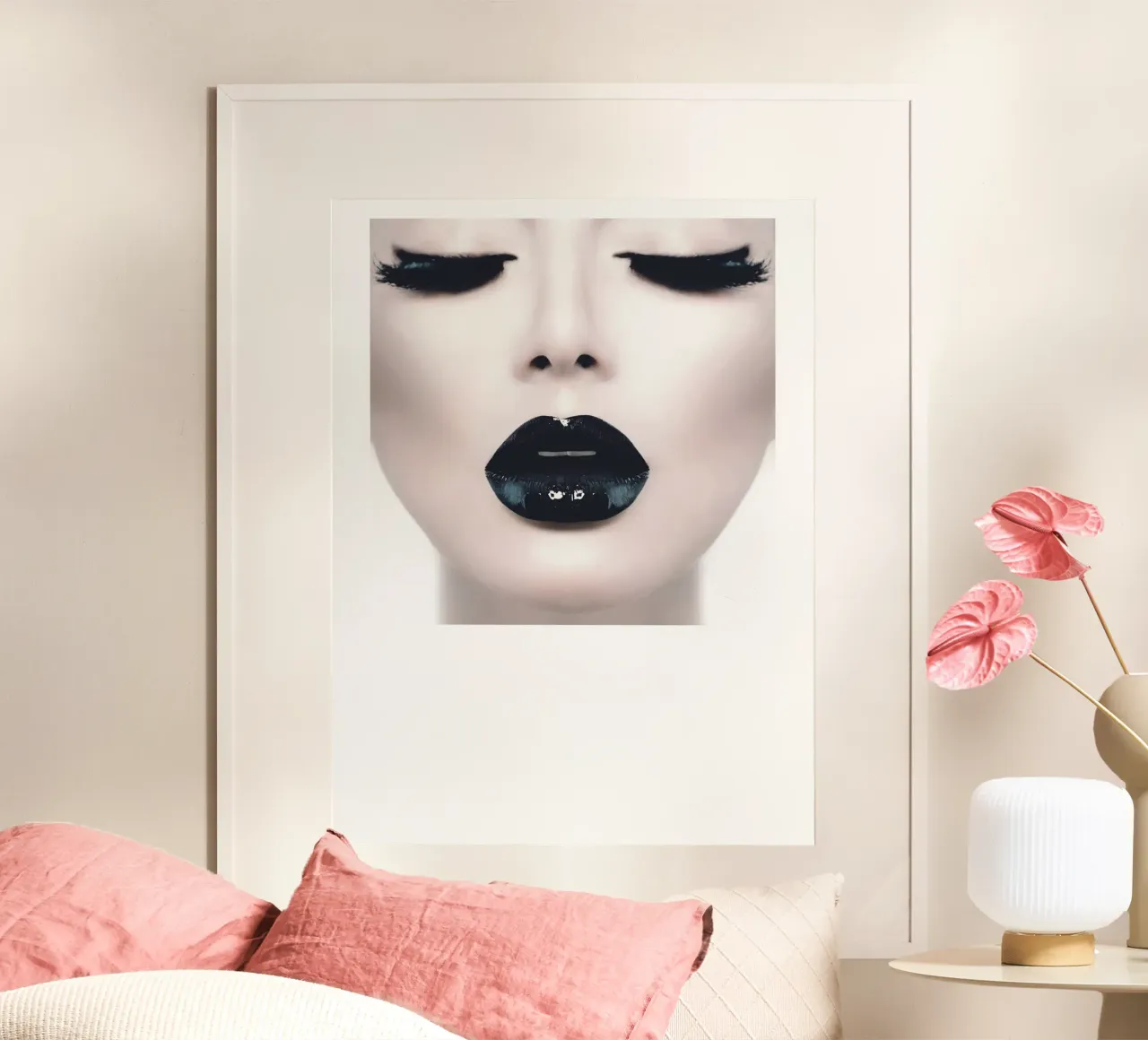 Eleganza in bianco e nero | Design moderno di lip art carta hahnemühle da Whole©