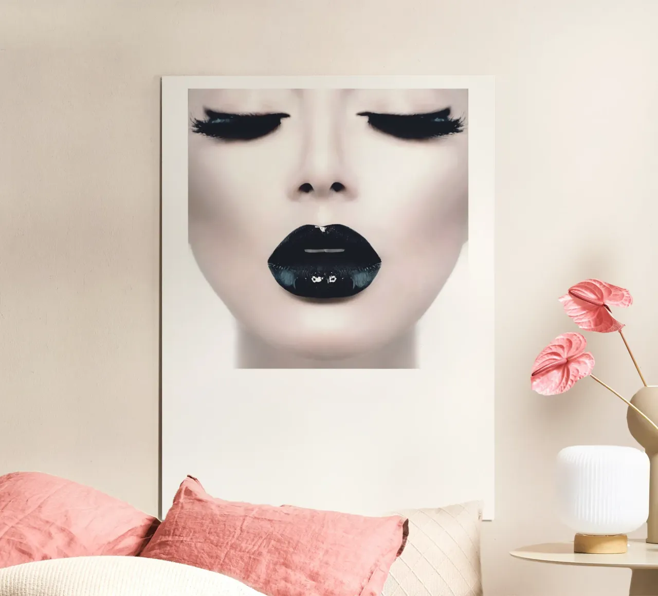 Eleganza in bianco e nero | Design moderno di lip art carta hahnemühle da Whole©