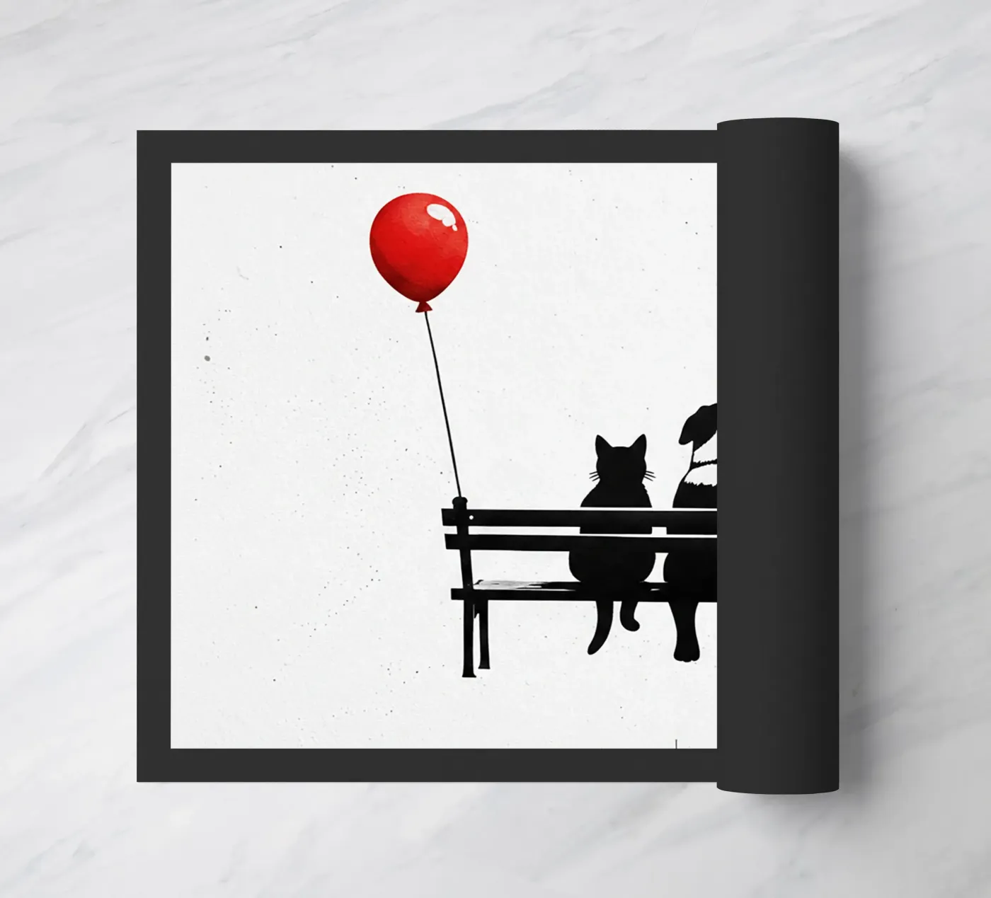Chat et chien paillasson de Harmony Gallery