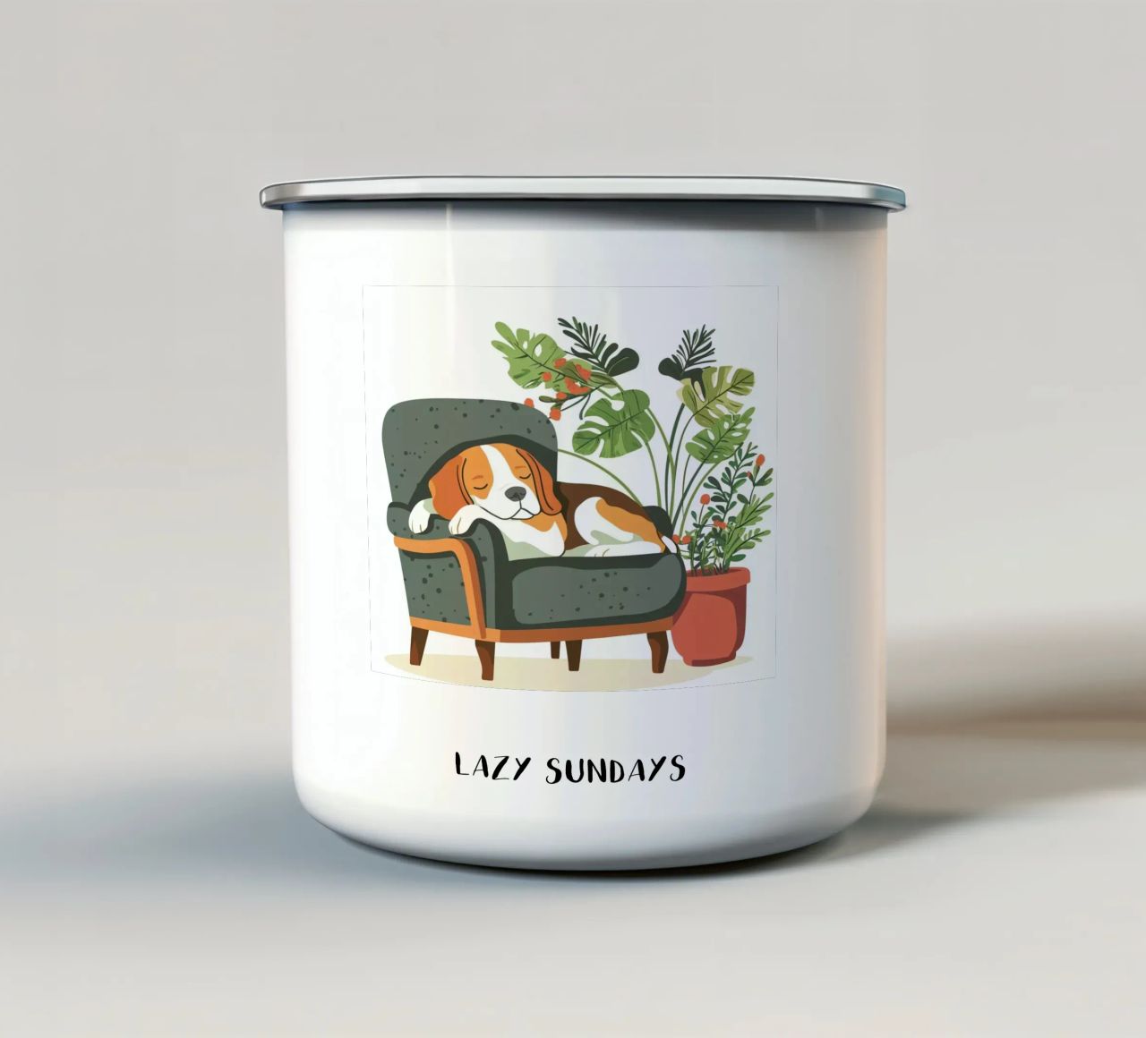 Lazy Sundays enamel mug by Gift Ideas