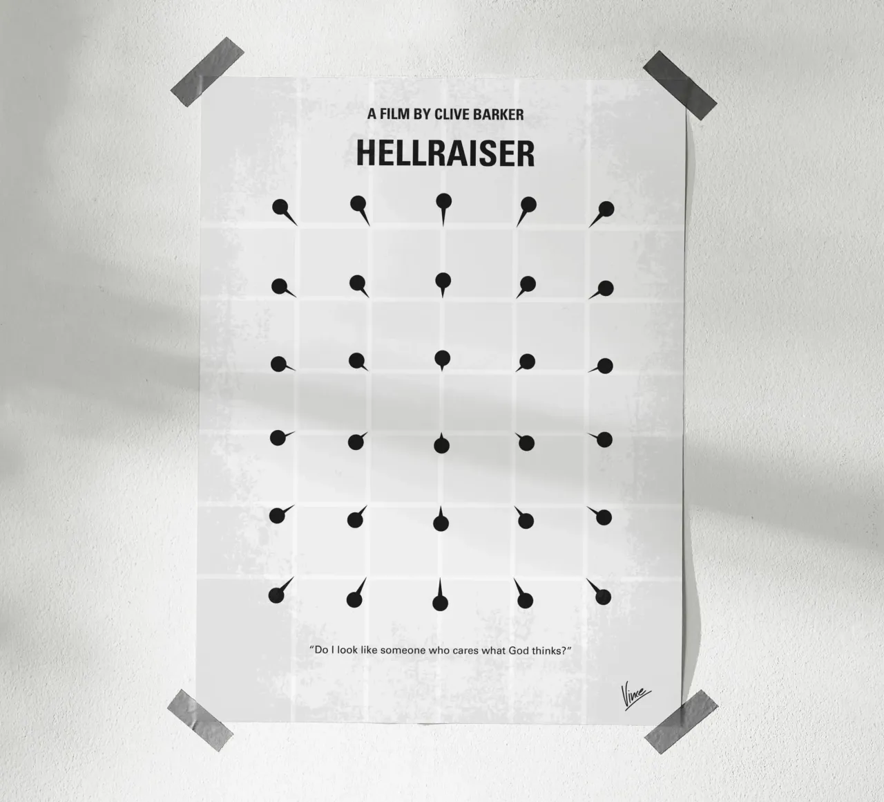 No033 My HELLRAISER minimal movie poster poster con telaio in legno da Chungkong