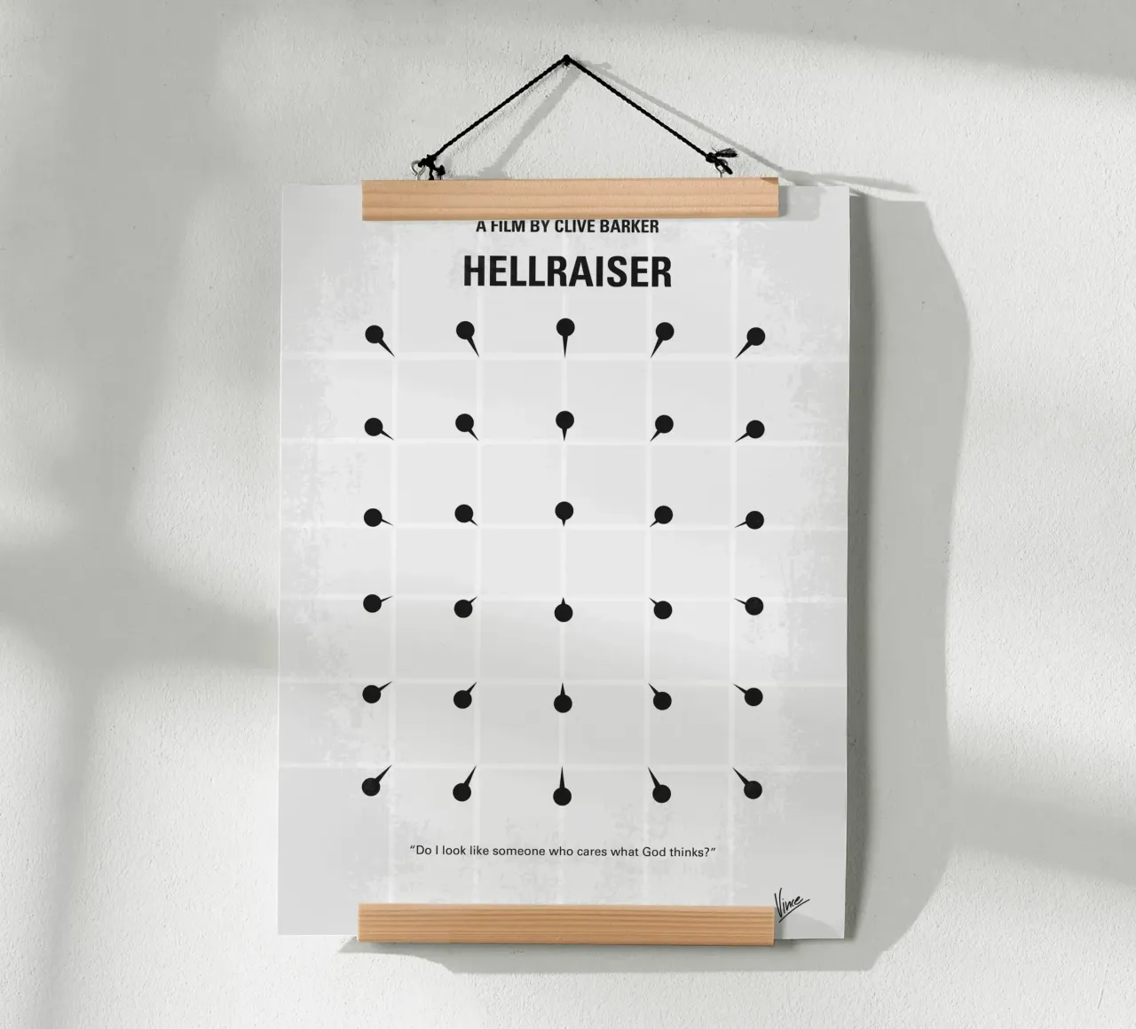 No033 My HELLRAISER minimal movie poster poster con telaio in legno da Chungkong