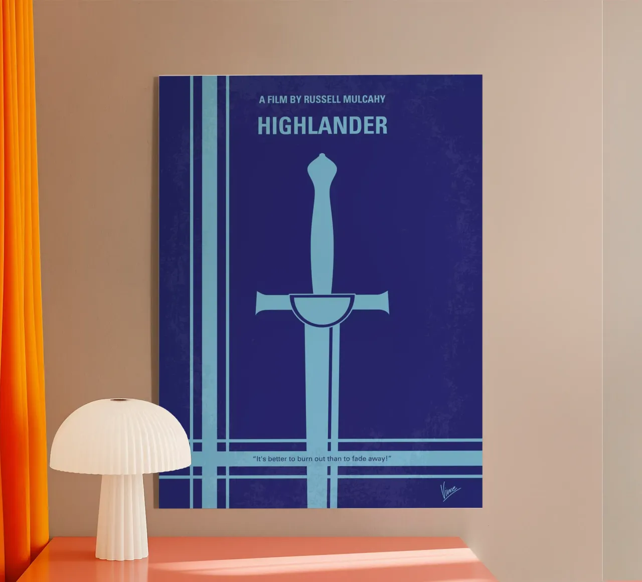 No034 My Highlander minimal movie poster plexiglass da Chungkong