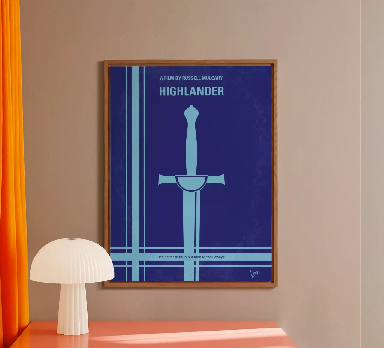 No034 My Highlander minimal movie poster alluminio dibond da Chungkong