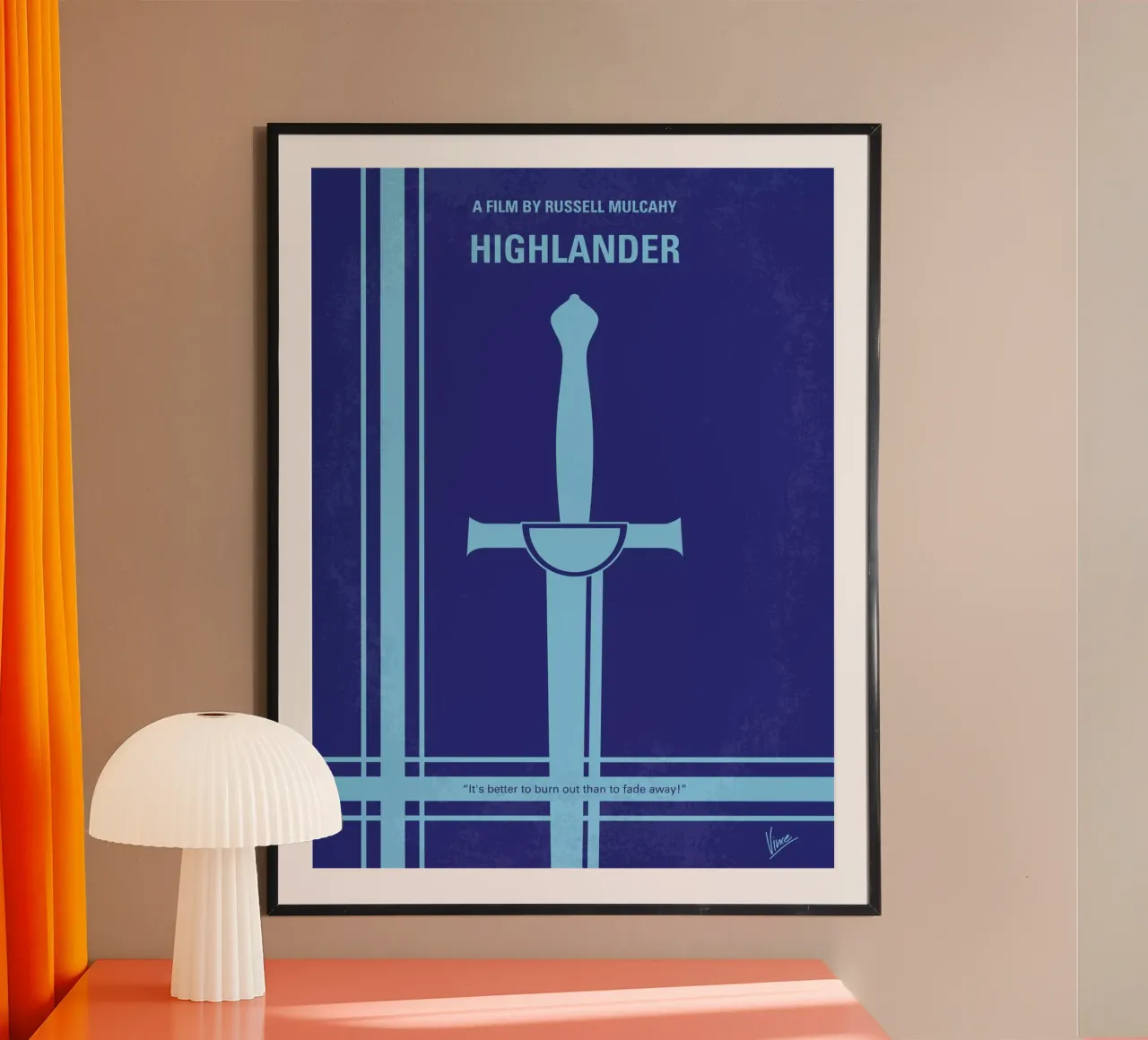 No034 My Highlander minimal movie poster carta hahnemühle da Chungkong