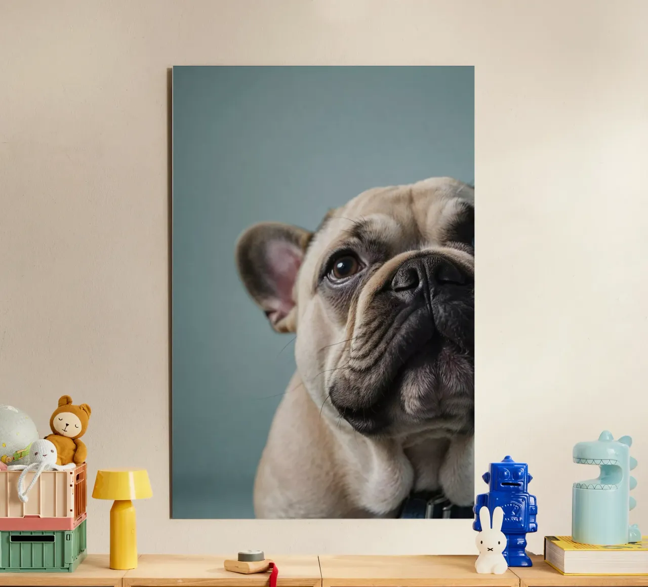 Cucciolo di Bulldog francese dallo sguardo gentile | Work 2 | Limited pannello forex da Paws & Portraits