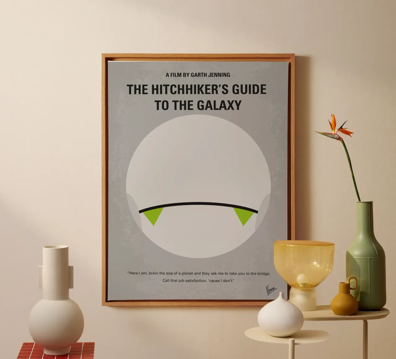 No035 My Hitchhiker Guide minimal movie poster tela con Cornice a cassetta da Chungkong