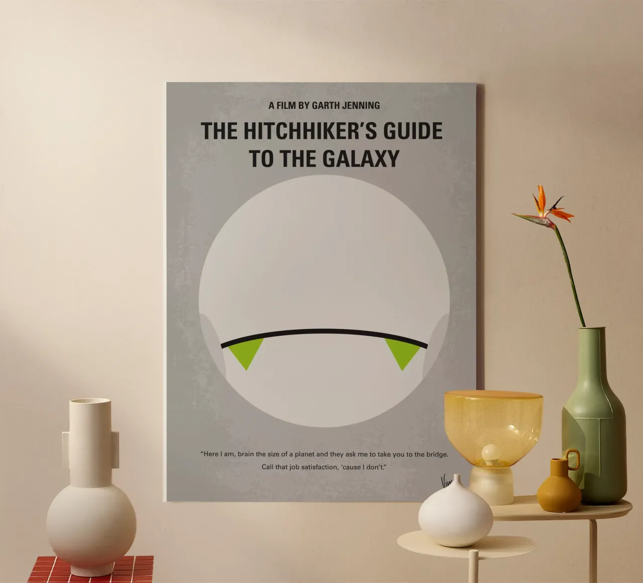 No035 My Hitchhiker Guide minimal movie poster tela con Cornice a cassetta da Chungkong