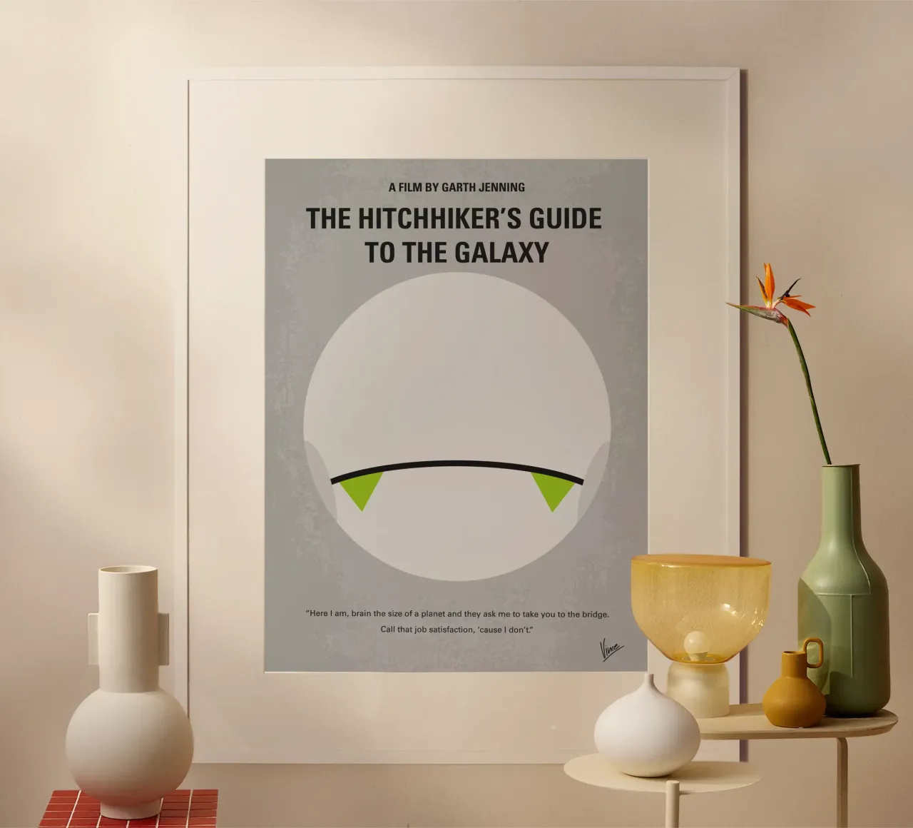 No035 My Hitchhiker Guide minimal movie poster carta hahnemühle da Chungkong