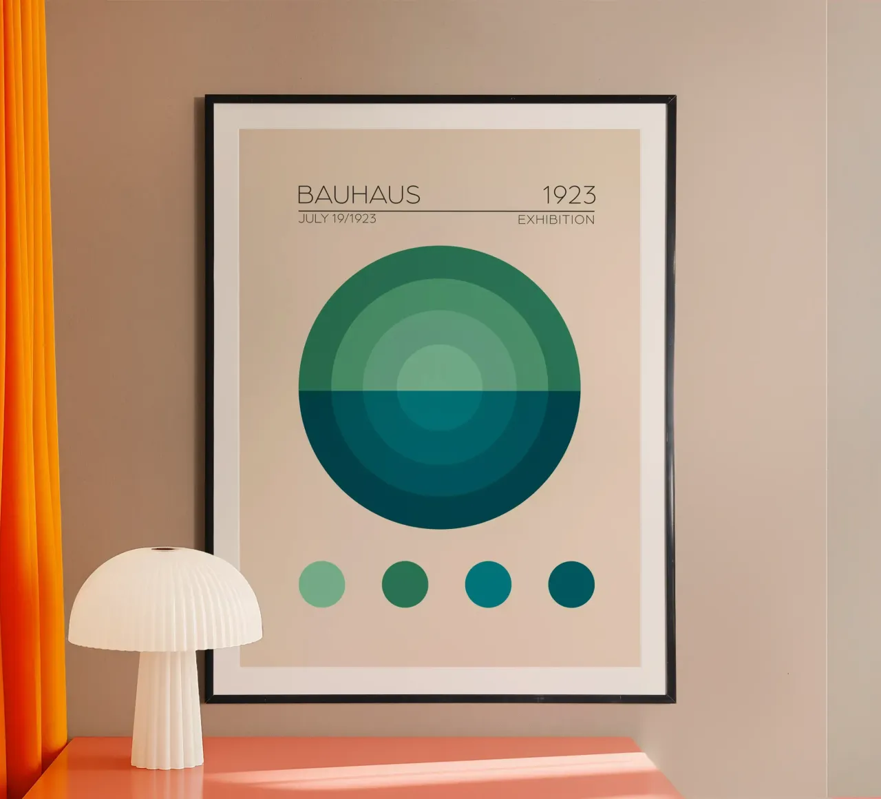 Bauhaus Mavi Daire poster con telaio in alluminio da Emel Tunaboylu