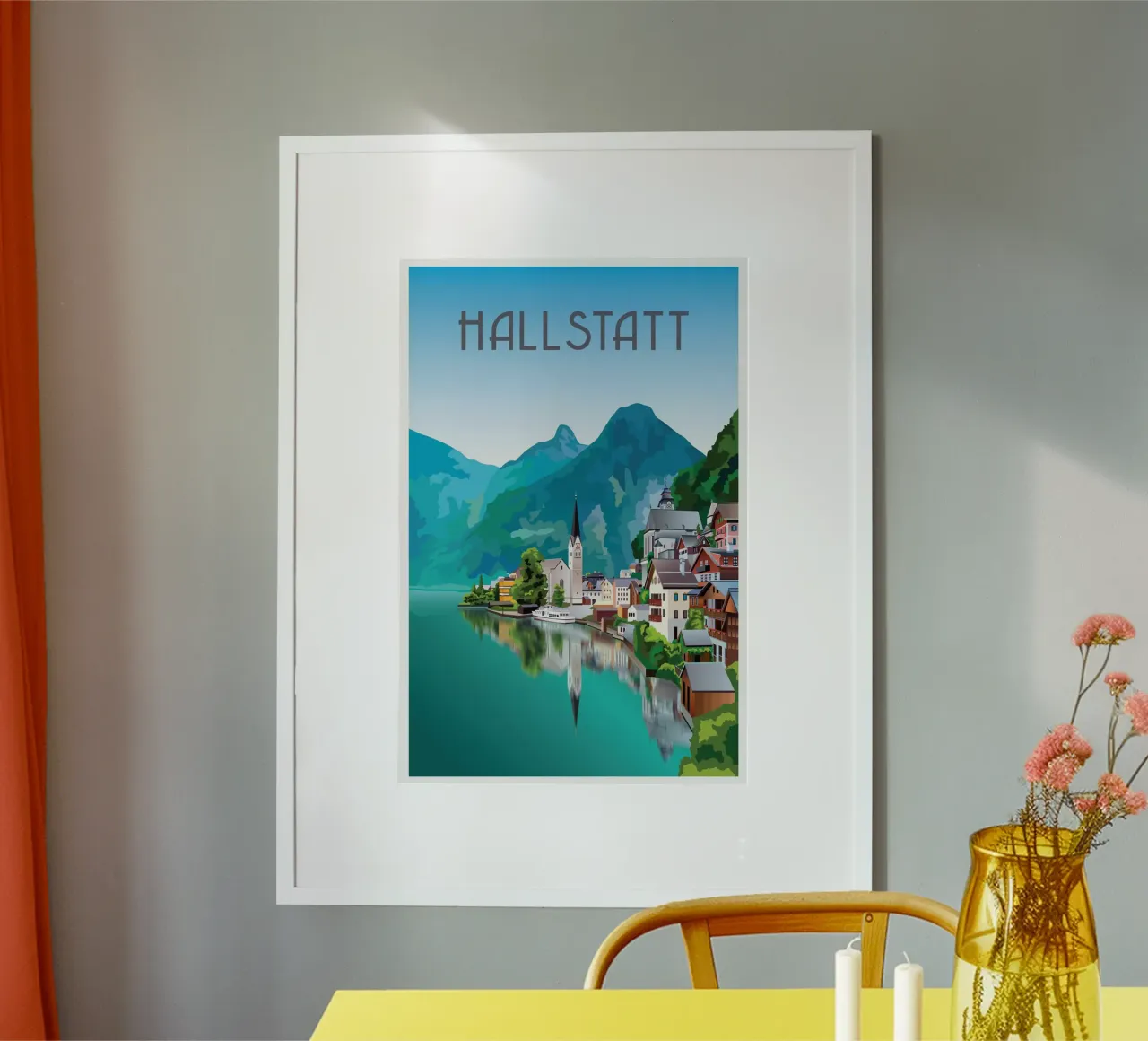 Hallstatt Austria Scena sul lago carta hahnemühle da Charnwood Prints