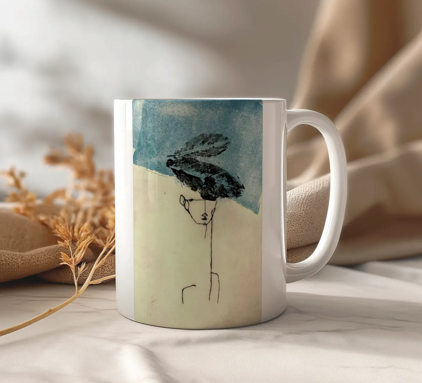 Head ceramic mug by Marina Guiu