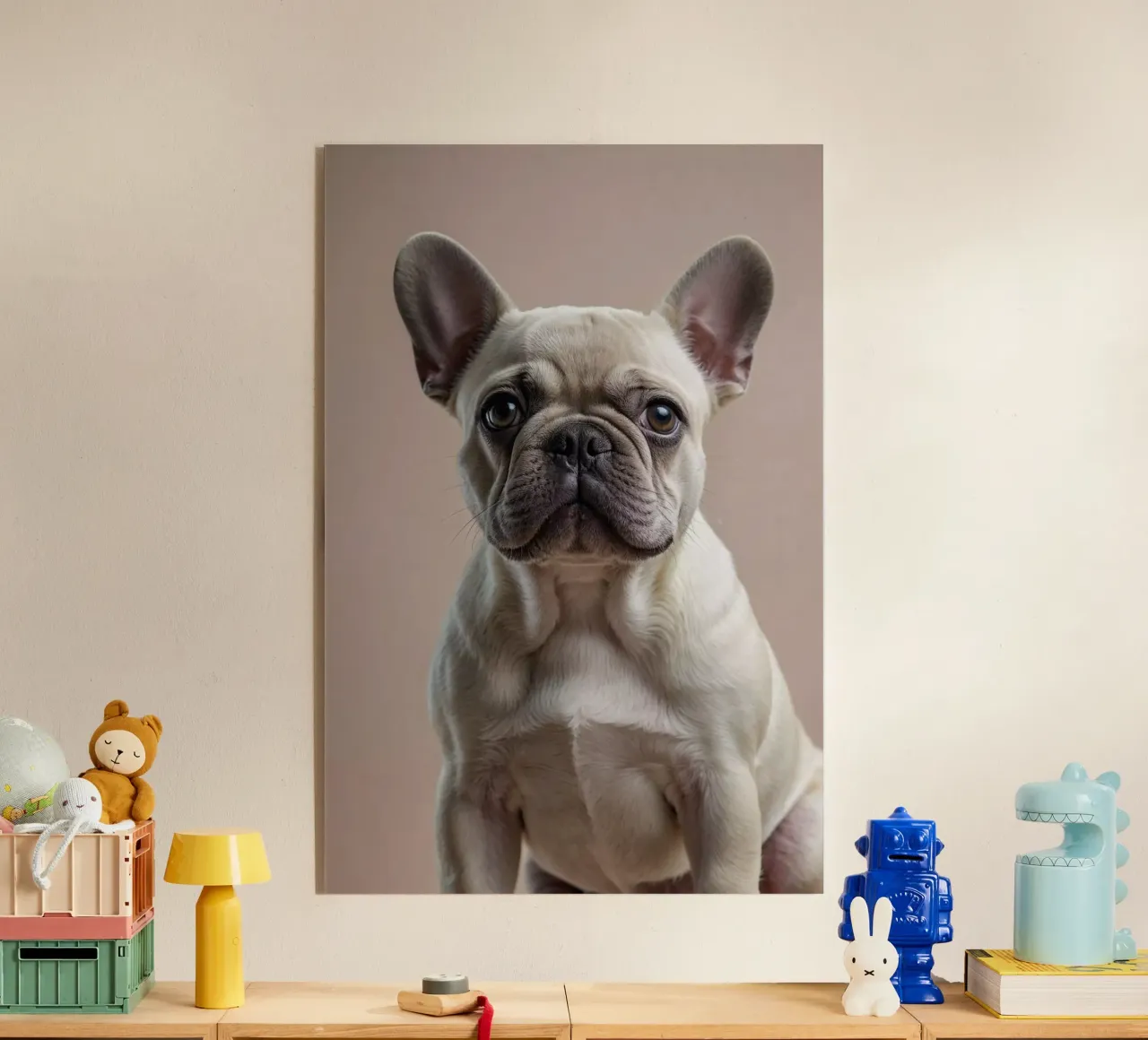 Cucciolo di Bulldog francese con simpatiche rughe | Work 5 | Limited plexiglass da Paws & Portraits